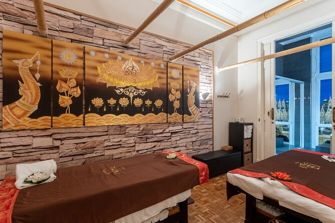 30 min Couple Massage and 30 min Floral Bath at THAI SPA MASSAGE - The Massage Room Setup for Two, Not One