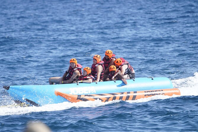 Banana Boat Experience in Barcelona - Helmets, Life Jackets, and Thomas-Style Instructions