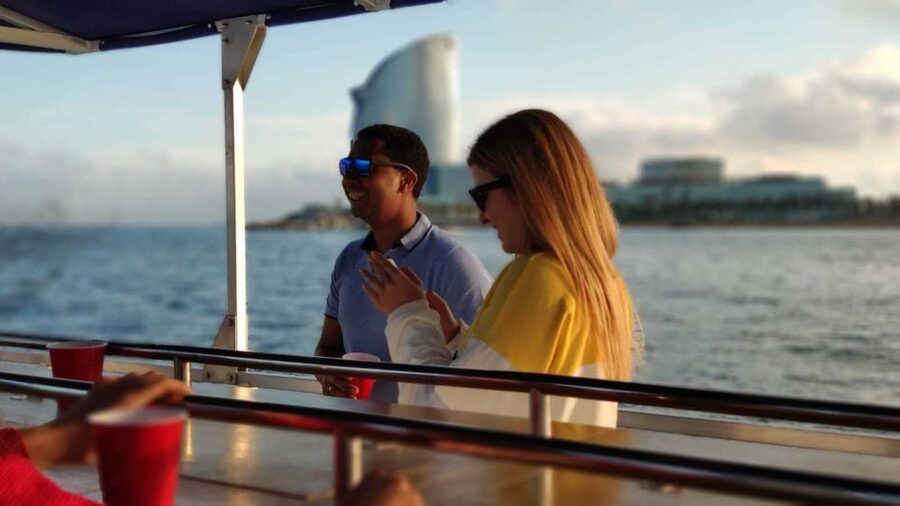 Barcelona: 1.5-Hour Private Scenic Pedal Boat Tour - Comfort and privacy on board: pedal seats, sofas, music, and the engine