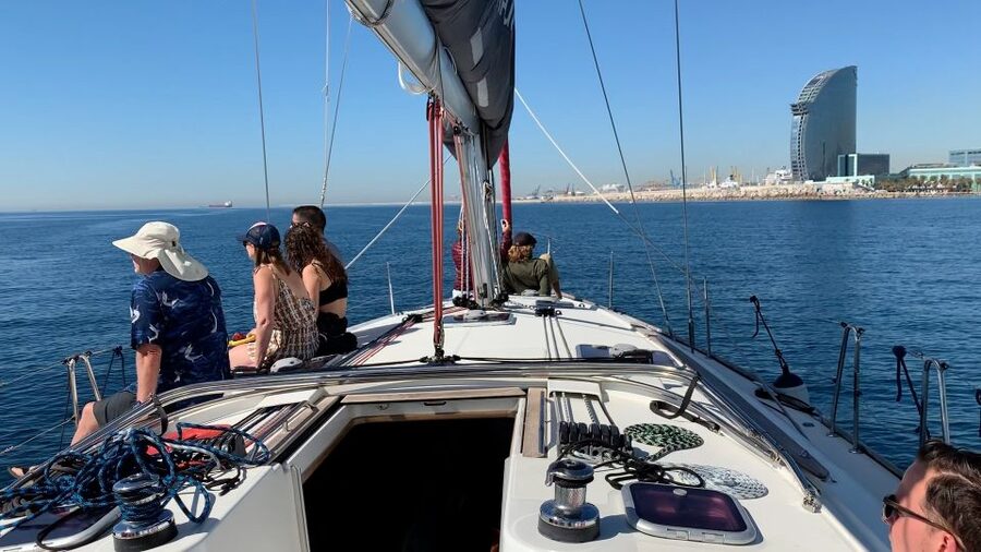 Barcelona: 2-Hour Sailboat Tour with Paddle Boarding - Aperitif and cava onboard: how the break feels in real life