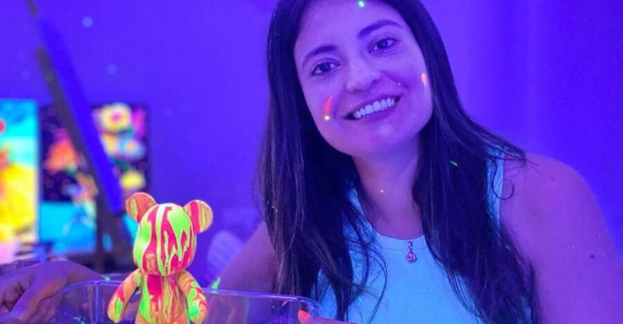 Barcelona: Bear-brick Fluorescent Painting | Wine and Art - Key Things That Make This Workshop Worth Your Time