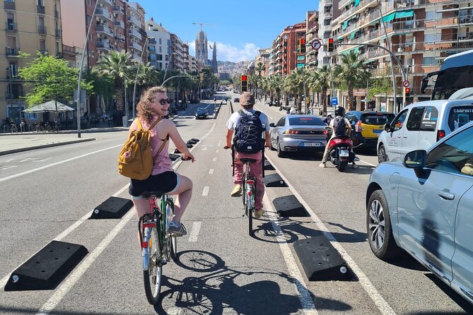 Barcelona Bike Tour: Your First Time Highlights with Locals - Sagrada Familia from the outside, with a plan for entry