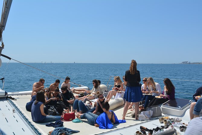 Barcelona Catamaran Party Tour For Young People - The Swim Stop: Mediterranean Water Time Plus Tethered Gear
