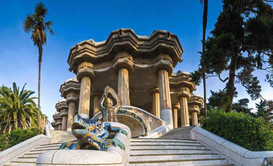 Barcelona: Guell Park Small-Group Tour & Dragon Stairway - Dragon Stairway and the mosaic lizard: the center of the park