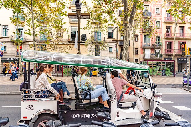 Barcelona Historical Tour with Local Guide in Eco Tuk Tuk Private - La Pedrera (Casa Milà): what to notice when you pass in motion