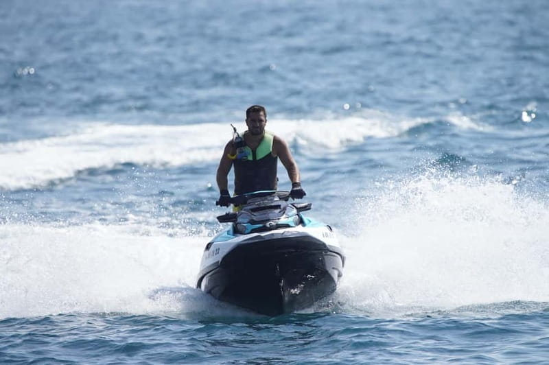 Barcelona: Jetski No Licence Tour Hotel W - Photo included - The 45-Minute Mediterranean Run: W Hotel, Mapfre Towers, and Beaches