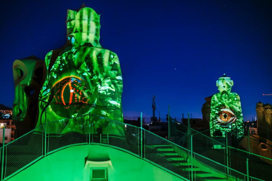 Barcelona: La Pedrera Night Experience - Rooftop video mapping finale and the L’Eixample skyline payoff