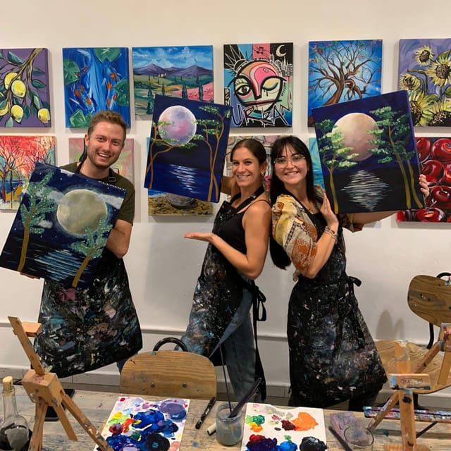 Barcelona: Learn to paint, sip wine, enjoy snacks & music - Materials that make a difference: real canvas, premium acrylics, and no paper shortcuts