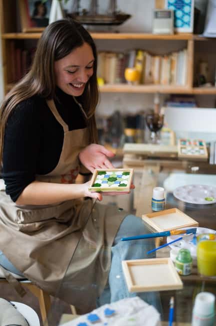 Barcelona Mosaic Workshop: Make A Souvenir Coaster - Painting Ceramic Tiles in Colors You Pick