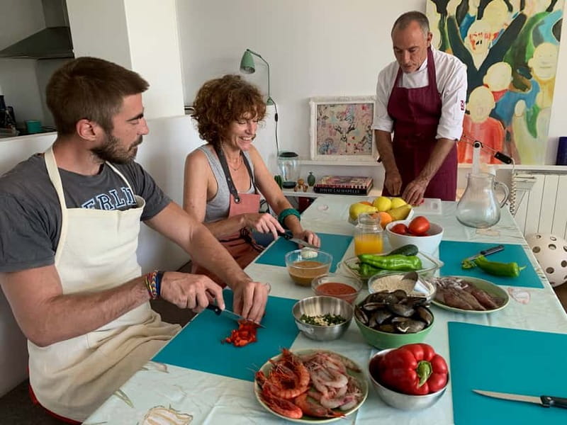 Barcelona: Paella Seafood Master Cooking Class with Sangria - The meal rhythm: gazpacho, Catalan cream, and seafood paella