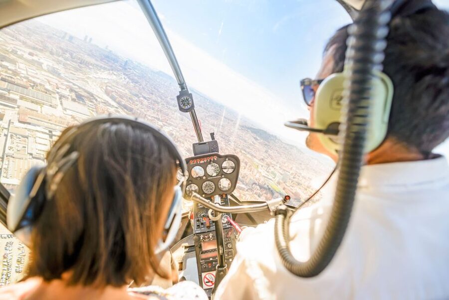 Barcelona: Panoramic Helicopter Flight & Boat Transfer - Port Forum and the Blue Museum from the sky