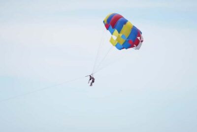 Parasailing magic flight and views above the sea