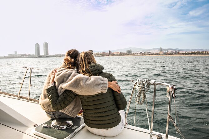 Barcelona Private Catamaran, Snacks and Cava, Sunset Option - Port Vell and the cava toast in calm water