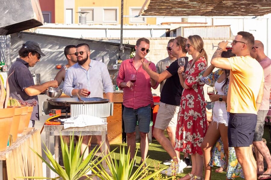 Barcelona: Rooftop Paella Cooking Class with Sangria - Cooking Seafood Paella From Scratch: Sofrito, Broth, and Rice Technique