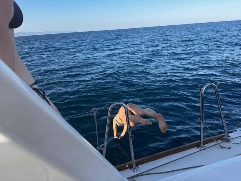 Barcelona: Sailing Tour + Food, Drinks, Swim & Sunset Option - The swim stop in the Mediterranean: the fun part, with real conditions
