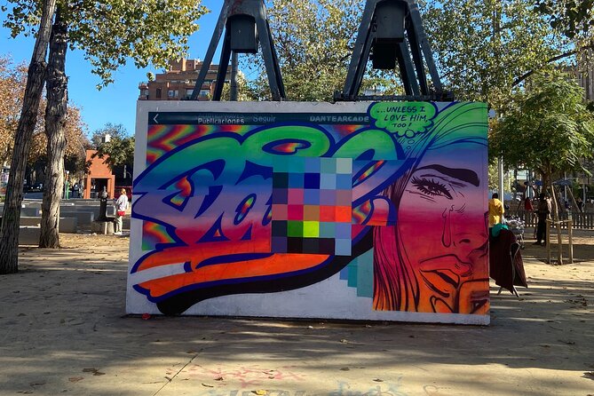 Barcelona Street Art Tour with Exclusive Artist Studios Visit - El Poble Sec: Big Murals Near the Theatre Culture on Parallel Avenue