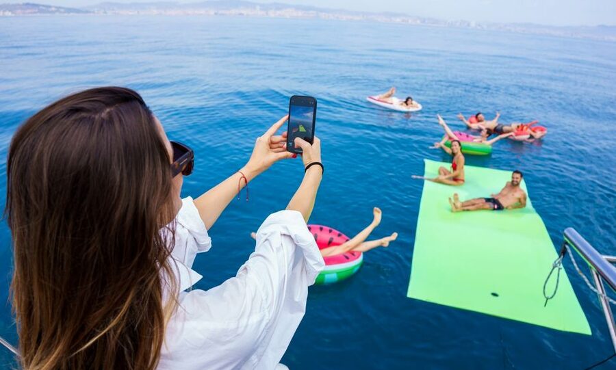 Barcelona: Sunset or Day Catamaran Cruise with Tapa & Drink - The Catamaran Setup: Nets, Shade, and Space That Feels Honest