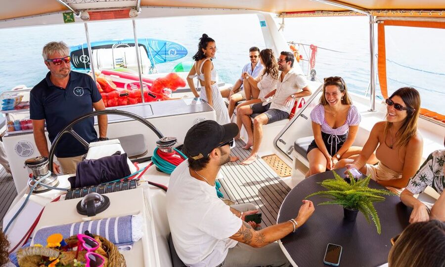 Barcelona: Sunset or Day Catamaran Cruise with Tapa & Drink - Swim Time and Jumping In: The Mediterranean Part You Actually Came For