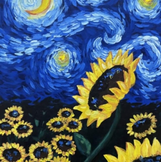 Barcelona: Wine and Van Gogh Paint and Sip Painting Class - Van Gogh-inspired painting, with a real chance to personalize