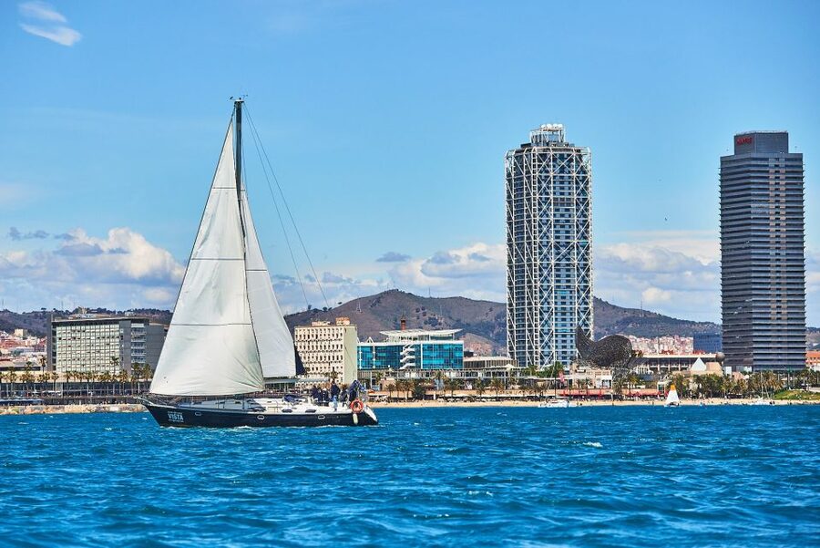 Barefoot: Private sailing cruise in Barcelona - The Optional 30-Minute Sea Swim Stop
