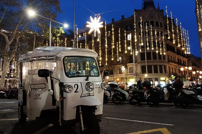 Christmas Lights Tour of Barcelona in Private Eco Tuk Tuk - Weather, timing, and the one rule that changes everything: the no-stop format