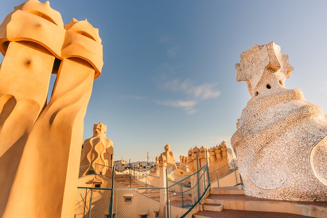 La Pedrera - Casa Mila Sunrise: Early Morning Access - Up to the Roof Terrace: Corkscrew Chimneys and Big City Views