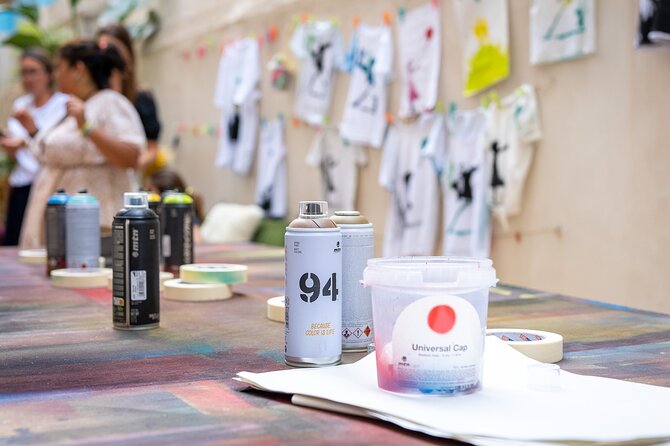 Museum Entrance with Stencil Art Workshop and Spray - What You Actually Do: Stencil Design and Spray Results