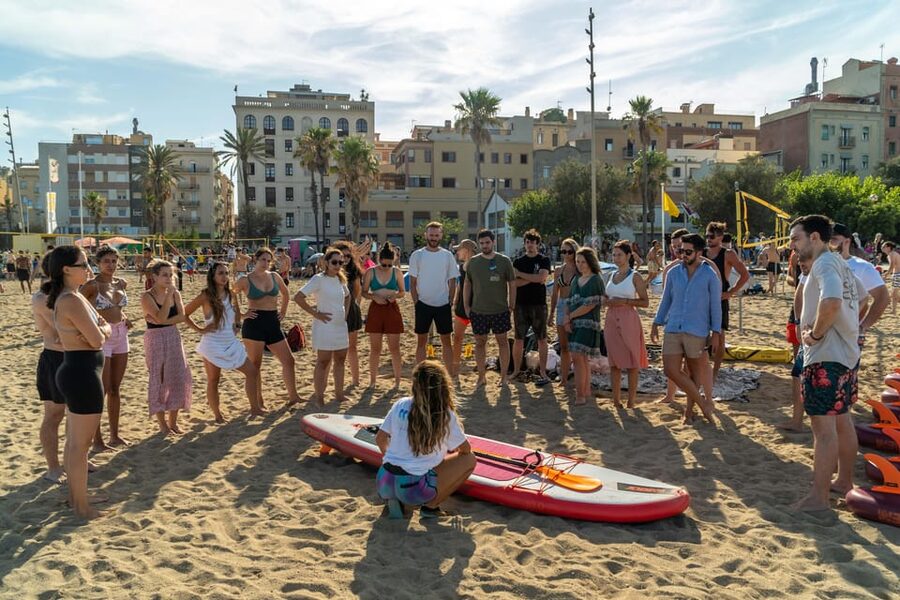 Paddlesurf Lesson in Barcelona - Getting Your Balance: Practice in the Water at Your Own Rhythm