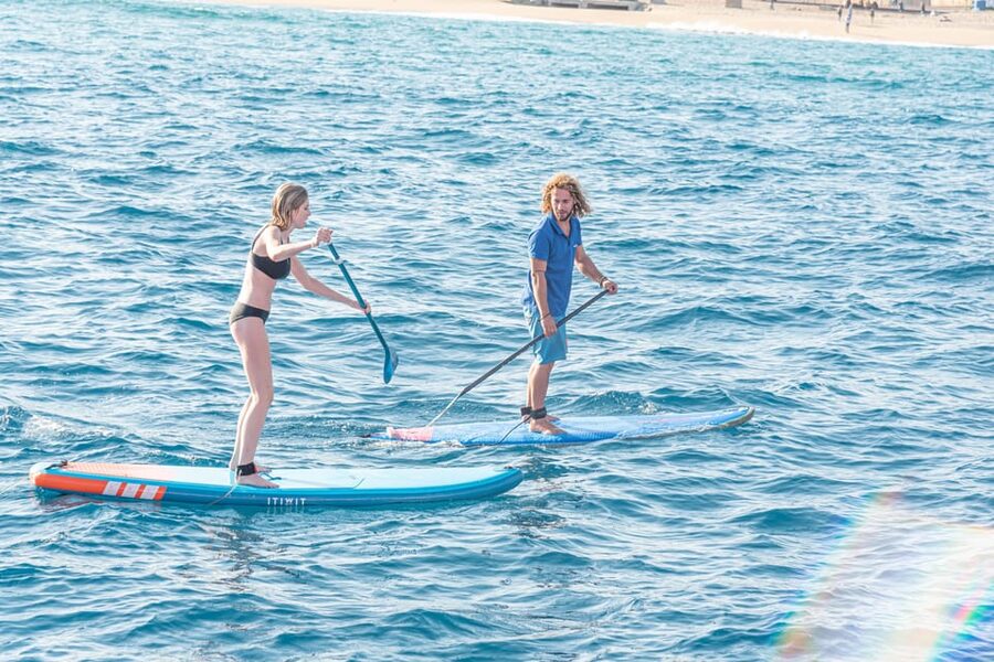 Paddlesurf Lesson in Barcelona - The Short Journey Finish: When You Can Stand and Move Confidently