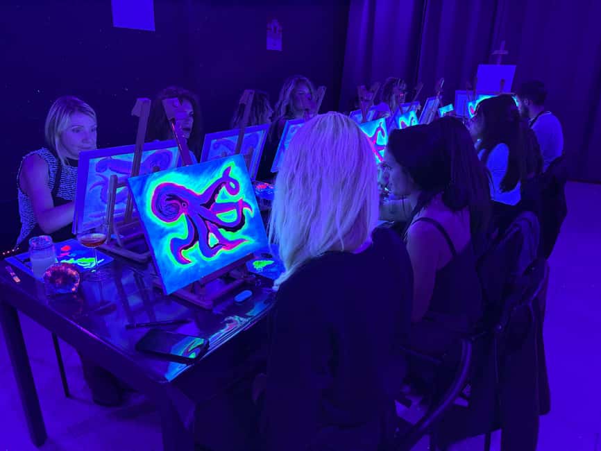 Paint & Wine in Barcelona: art, wine, and music in a unique atmosphere - Step-by-step painting session: from blank canvas to a take-home piece