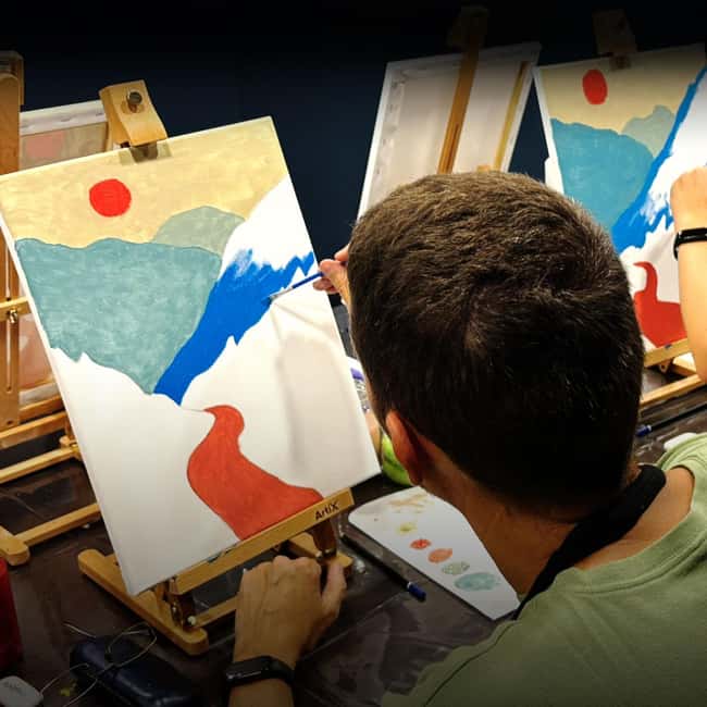 Paint & Wine in Barcelona: art, wine, and music in a unique atmosphere - Getting there from Plaza España in minutes