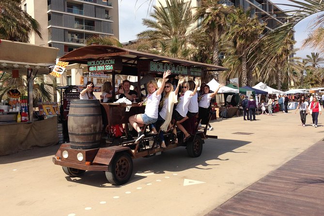 Private Barcelona Beer Bike Tour - Getting On in Central Barcelona, Rambla de Santa Mònica