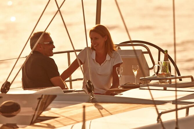 Sunset On A Luxury Sailboat From Port Olimpic - Onboard comfort, snacks, and the vibe with Captain Christian