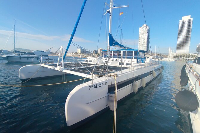 Vermouth in Catamaran A gastronomic experience in Barcelona - From Barceloneta to the Hotel W skyline view